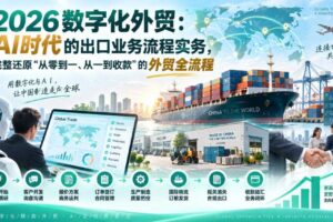 2026数字化外贸：AI时代的出口业务流程实务，完整还原”从零到一、从一到收款”的外贸全流程