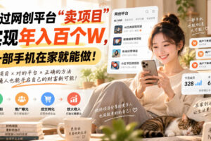 通过网创平台“卖项目”实现年入百万，一部手机在家就能做！