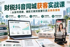 财税抖音同城获客实战课｜从账号搭建、爆款文案到直播引流全体系落地
