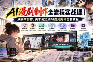 AI漫剧制作全流程实战课｜从剧本创作、美术设定到AI成片剪辑全套教程​