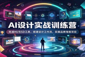 AI设计实战训练营:吃透MJ与SD工具,搭建设计工作流,实操品牌海报项目