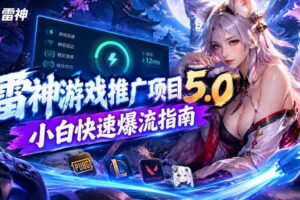 雷神游戏推广项目5.0-小白快速爆流指南,最的好一天收益就1K+