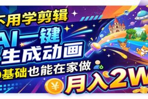 AI动画彻底爆了！一单500~800，全程派单，小白也能月入2W+