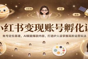 小红书变现账号孵化课：账号定位基建，AI赋能爆款内容，打造IP人设掌握高阶运营玩法