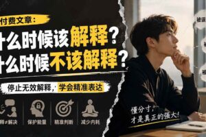 （20223期）付费文章：什么时候该解释？什么时候不该解释？