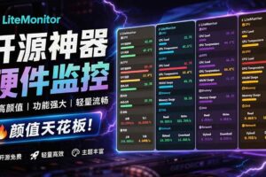 (20245期)Github超过3.3K Stars!电脑桌面硬件监控工具,界面好看又好用,实时CPU/GPU/网速实时显示 LiteMonitor