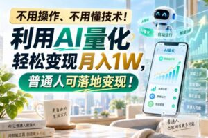（20429期）利用AI量化轻松变现月入1W，普通人可落地变现，不用操作、不用懂技术！