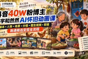 （20549期）抖音40W粉博主小宇和然然AI怀旧动画课｜脚本+人物+场景+分镜+图生视频+剪辑，跑通精选变现全流程