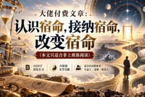（20673期）【无水印】大佬付费文章：认识宿命，接纳宿命，改变宿命（本文只适合非上班族阅读）