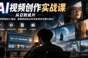 AI视频创作实战课，从0到成片，不用剪辑设计基础，跟着就能做出有电影感的完整AI短片