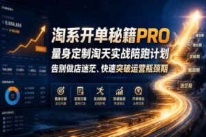 淘系开单秘籍PRO，量身定制淘天实战陪跑计划，告别做店迷茫、快速突破运营瓶颈期（更新261012）