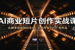 AI商业短片创作实战课：从脚本剪辑到AI生成，打造专业TVC广告作品