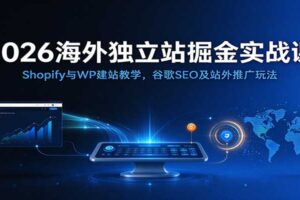 2026海外独立站掘金实战课：Shopify与WP建站教学，谷歌SEO及站外推广玩法
