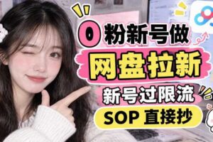 0粉新号做网盘拉新，新号过限流，SOP直接抄