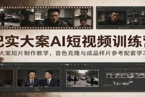 纪实大案AI短视频训练营：大案短片制作教学，音色克隆与成品样片参考配套学习