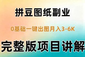 AI拼豆图纸副业，0基础AI一键出图，零库存零发货，1部手机月入3k+详细拆解