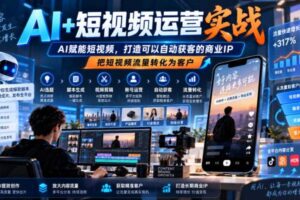 AI+短视频运营实战，AI赋能短视频，打造可以自动获客的商业IP，把短视频流量转化为客户
