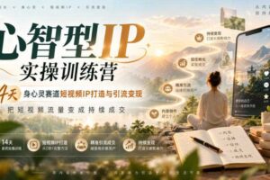 心智型IP实操训练营｜14天身心灵赛道短视频IP打造与引流变现，把短视频流量变成持续成交