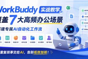 WorkBuddy实战教学，覆盖7大高频办公场景，搭建专属AI自动化工作流，重复琐事交给AI，告别低效加班！
