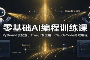 零基础AI编程训练课：Python环境配置，Trae开发应用，ClaudeCode高效编程
