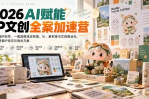 2026AI赋能ip文创全案加速营,AI赋能IP创作,一套流程搞定形象、VI、素材库与文创商业化,搭建整套IP视觉与商业方案