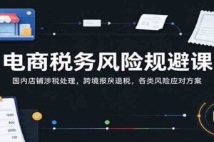 电商税务风险规避课:国内店铺涉税处理,跨境报关退税,各类风险应对方案