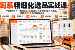 淘系精细化选品实战课：掌握利润测算、赛道筛选、竞品分析、测款验证与差异化选品，打造淘宝天猫高利润选品体系