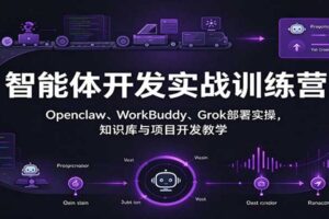 智能体开发实战训练营：Openclaw、WorkBuddy、Grok部署实操，知识库与项目开发教学