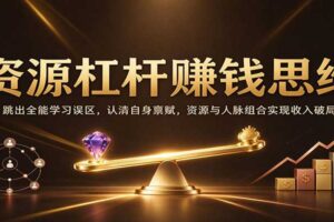 资源杠杆赚钱思维：跳出全能学习误区，认清自身禀赋，资源与人脉组合实现收入破局