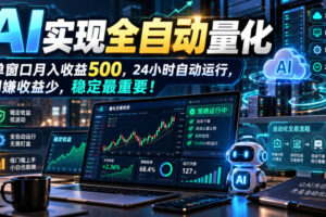 AI全自动量化项目，长期稳定可落地，0门槛躺赚稳定项目！