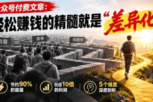 （20779期）公众号付费文章：轻松赚钱的精髓就是“差异化”