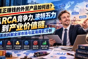 (20932期)真正赚钱的外贸B2B产品如何选?从RCA竞争力、波特五力到产业价值链,系统拆解全球市场与蓝海商机分析
