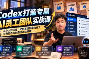 (20916期)【无水印】Codex打造专属AI员工团队实战课:从个人知识库、记忆系统到岗位分工、任务协作与封面设计站搭建