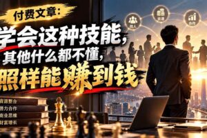(20920期)付费文章:学会这种技能,其他什么都不懂,照样能賺到钱