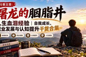 （20943期）付费文章：屠龙的胭脂井人生血泪经验｜自我成长、职业发展与认知提升干货合集