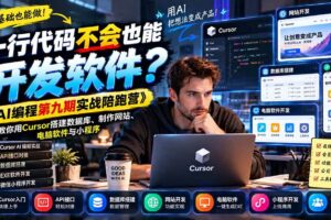(21146期)一行代码不会也能开发软件?《AI编程第九期实战陪跑营》教你用Cursor搭建数据库、制作网站、电脑软件与小程序
