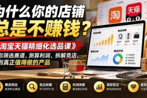（21171期）为什么你的店铺总是不赚钱？《淘宝天猫精细化选品课》教你筛选赛道、测算利润、拆解竞店，找到真正值得做的产品