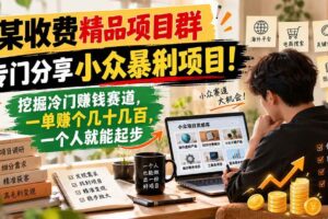 （21185期）某收费精品项目群，专门分享小众暴俐项目！挖掘冷门赚钱赛道，一单赚个几十几百，一个人就能起步