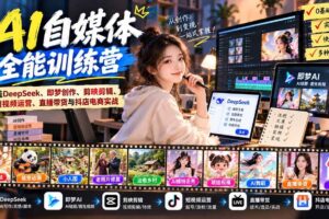 （21201期）【无水印】AI+自媒体全能训练营：涵盖DeepSeek、即梦创作、剪映剪辑、短视频运营、直播带货与抖店电商实战