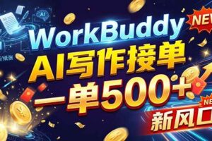 (21254期)WorkBuddy+AI自动写稿,一单一结,0基础也能日赚200-500+